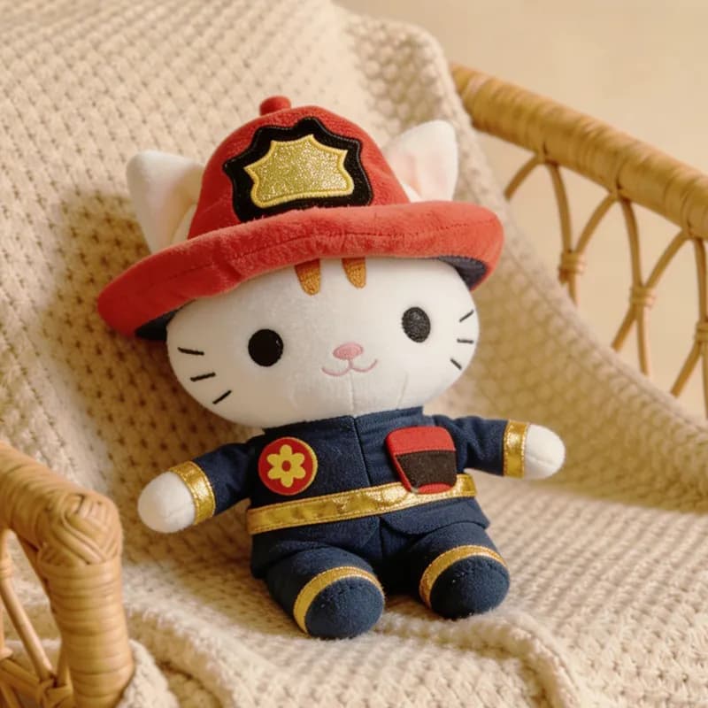 Firefighter Cat Plush
